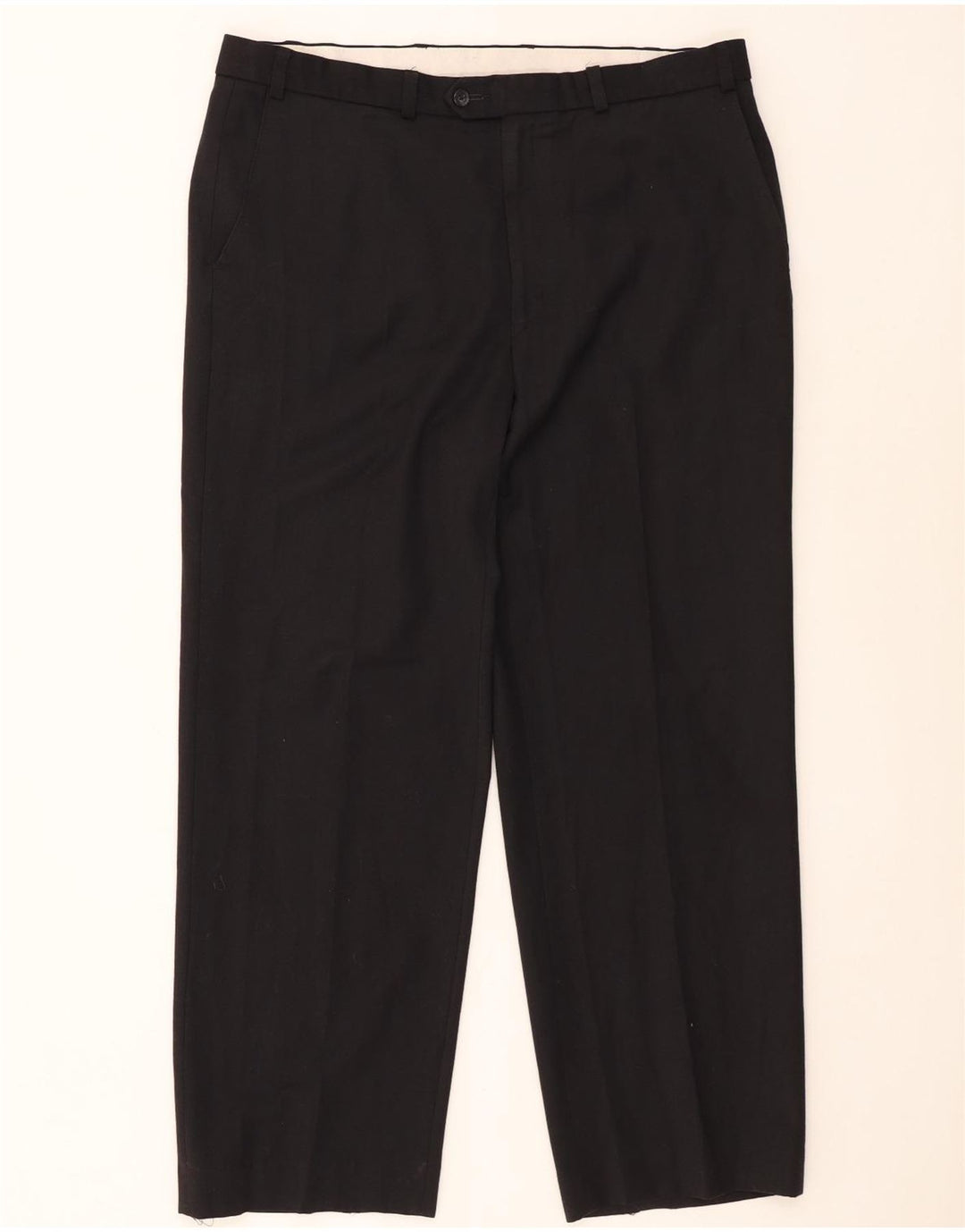 Calça chino reta masculina Marks & Spencer W38 L29 poliéster preto