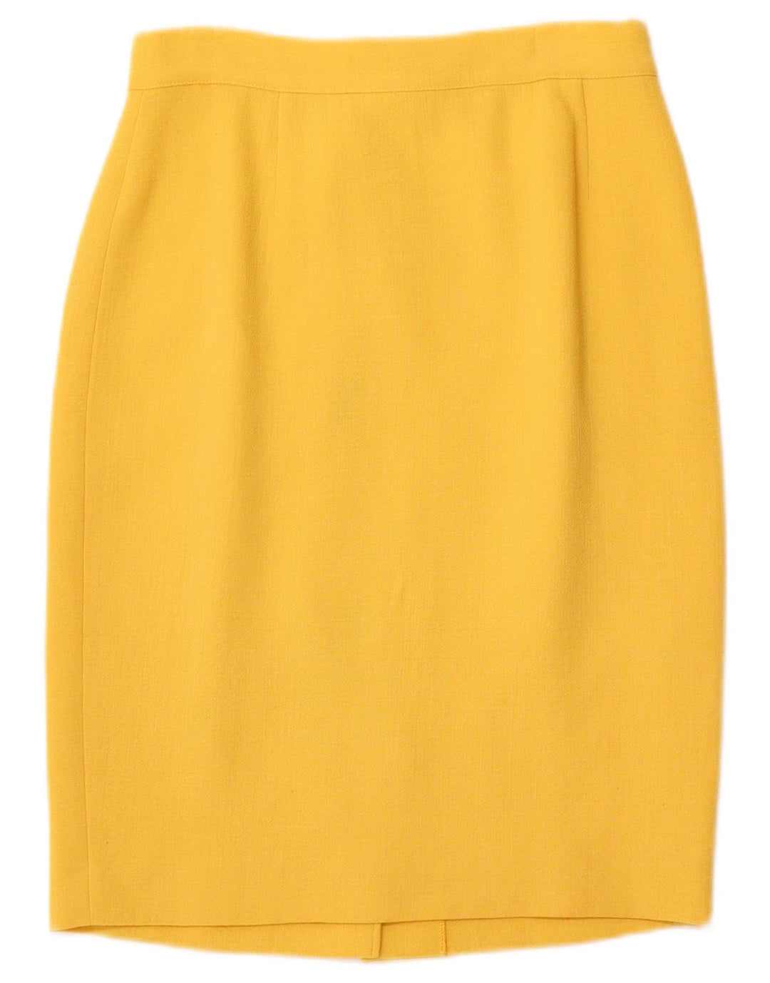 Conjunto de saia feminina VINTAGE com 4 botões e 2 peças IT 44 médio W26 lã amarela