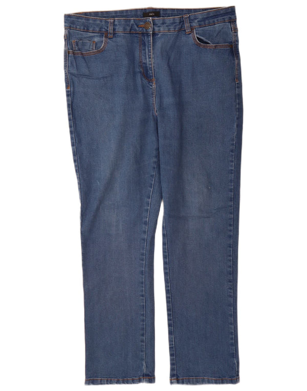 Jeans retos femininos M&Co Reino Unido 16 grande W34 L29 algodão azul