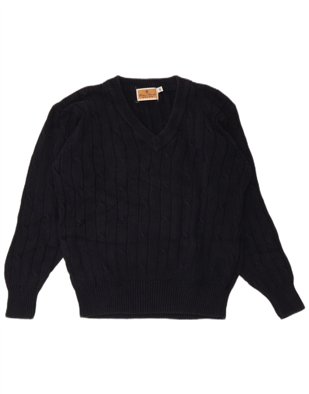 Suéter feminino CONTE OF FLORENCE com decote em V Reino Unido 10 pequeno azul marinho