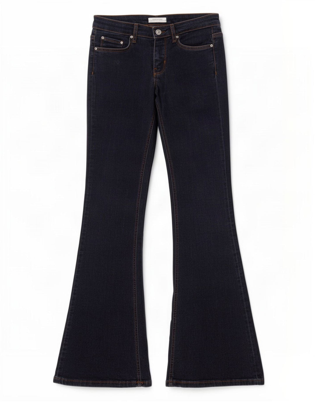 Zara Calça Jeans Feminina Flared EU 38 Pequeno W28 L34 Azul Marinho