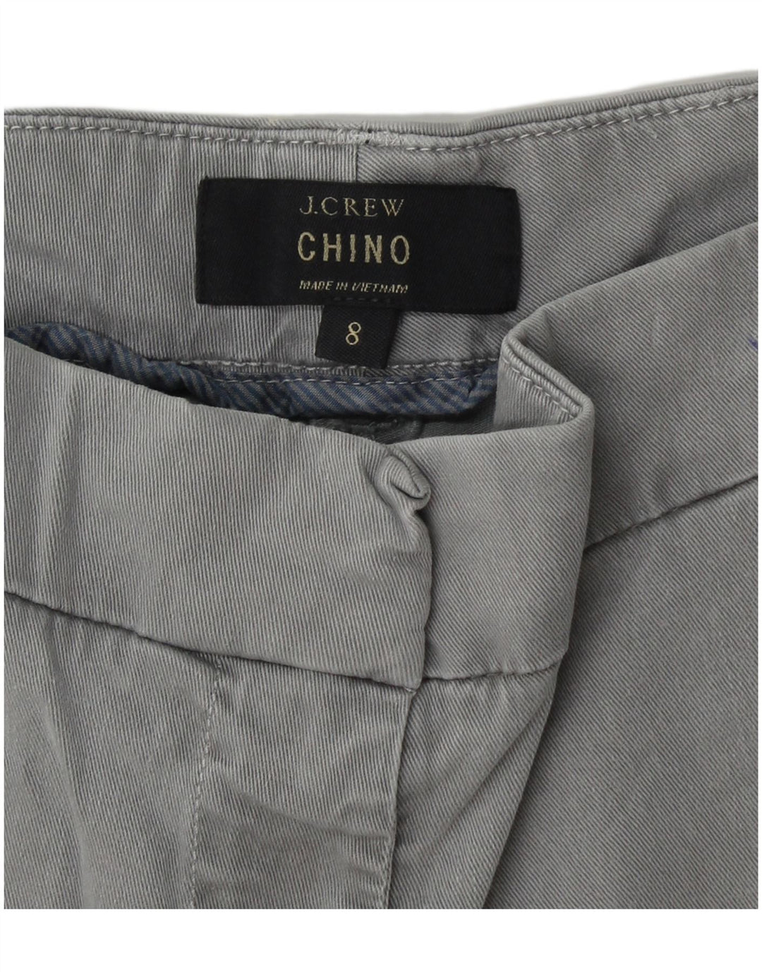 J. CREW Shorts Chino Feminino US 8 Médio W30 Algodão Cinza