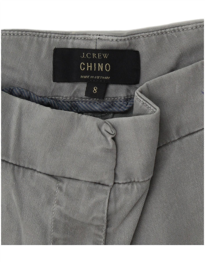 J. CREW Shorts Chino Feminino US 8 Médio W30 Algodão Cinza