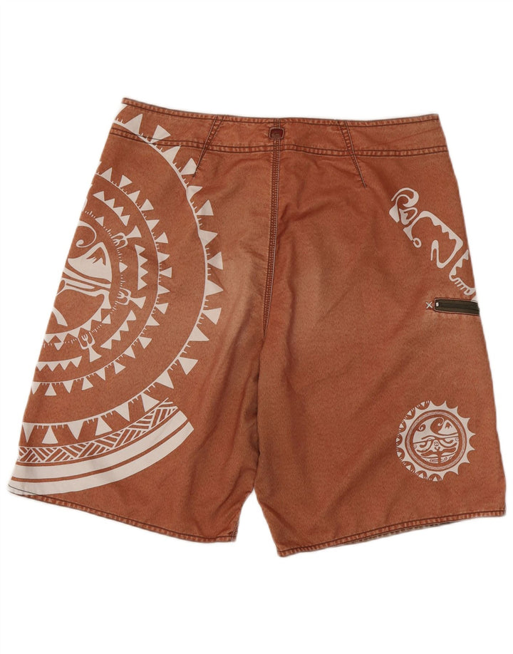 Quiksilver Shorts de natação masculino gráfico poliéster geométrico marrom médio