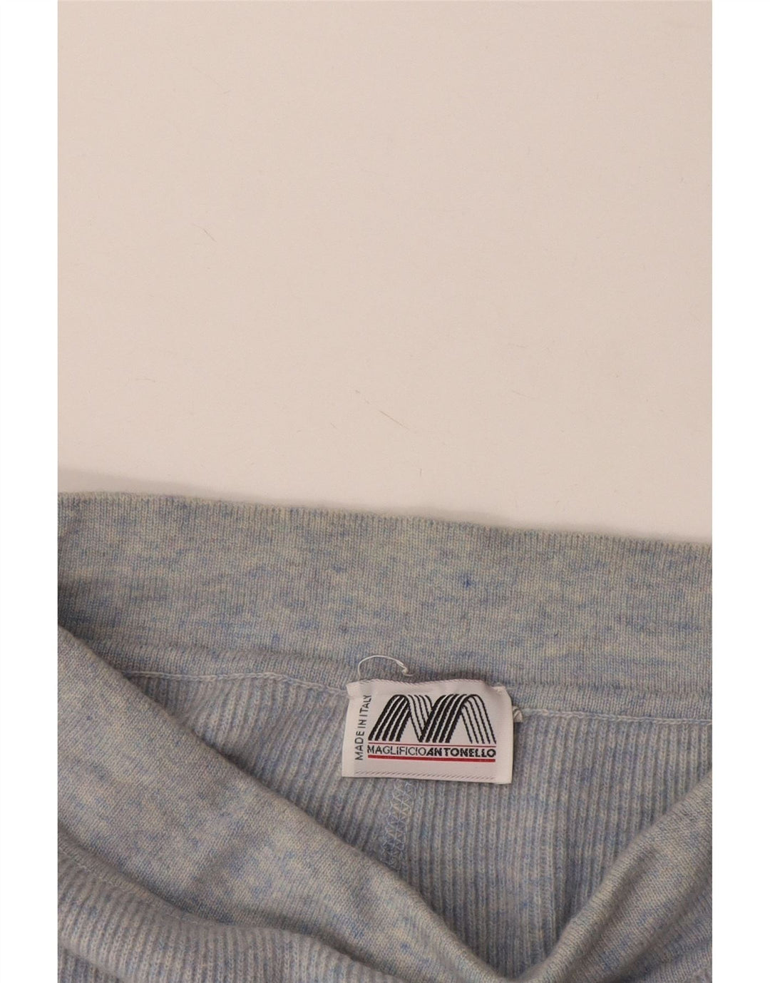 Saia bolha de malha feminina vintage grande W32 lã azul
