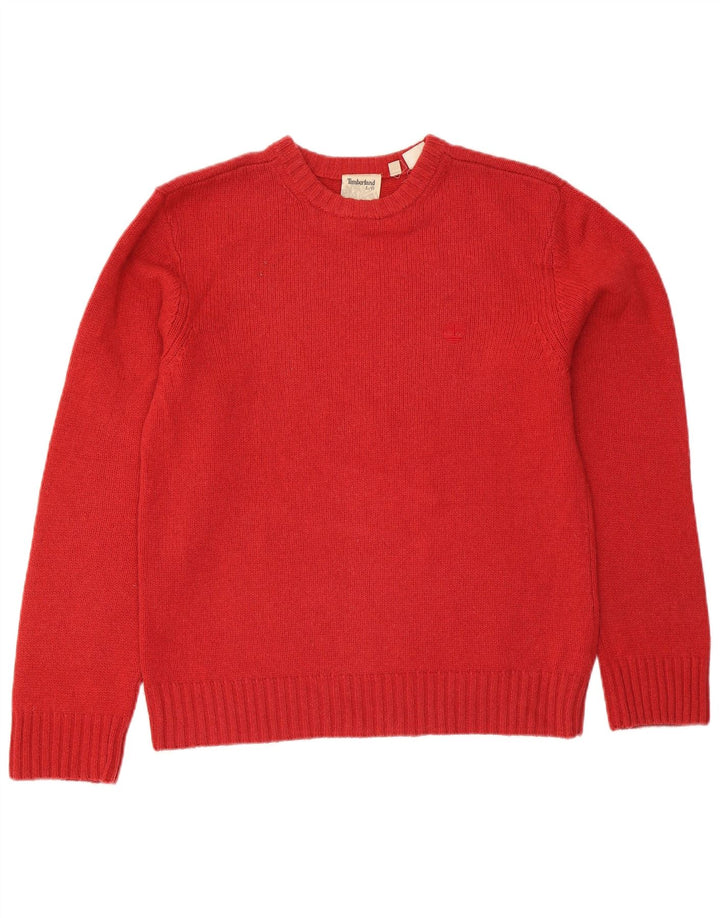 Suéter masculino Timberland com gola redonda, grande lã vermelha
