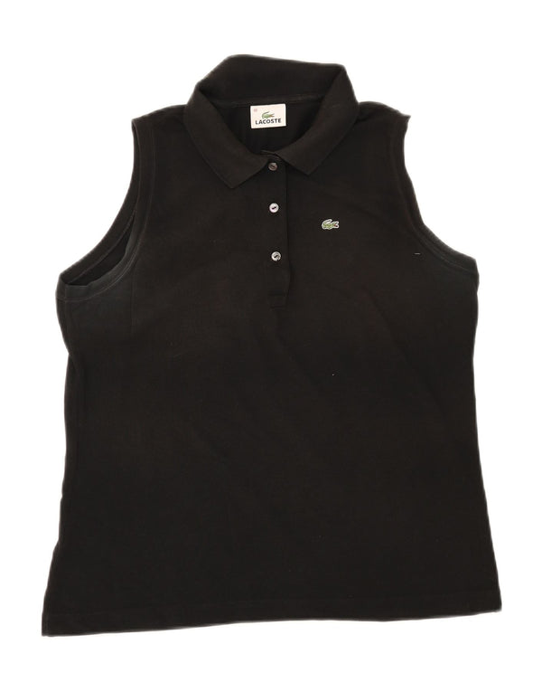 Camisa polo feminina sem mangas Lacoste tamanho 48 XL preta
