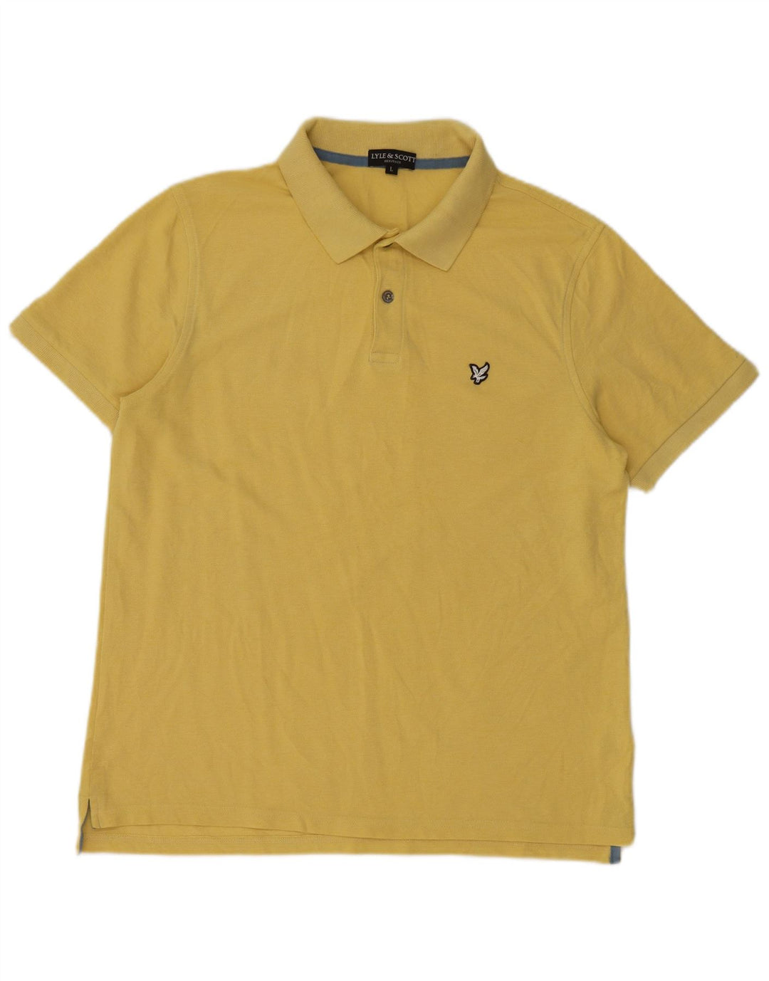 Camisa polo masculina Lyle & Scott grande algodão amarelo