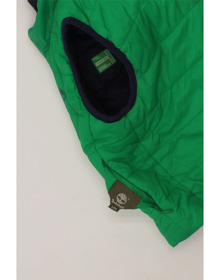 TIMBERLAND Baby Boys Hooded Padded Gilet 18-24 Months Green Colourblock Vintage Timberland and Second-Hand Timberland from Messina Hembry 