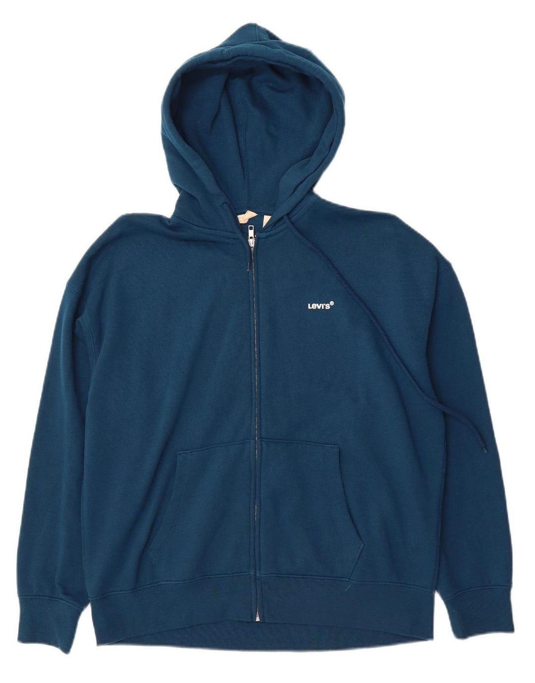 Suéter masculino com capuz e zíper LEVI'S pequeno algodão azul marinho