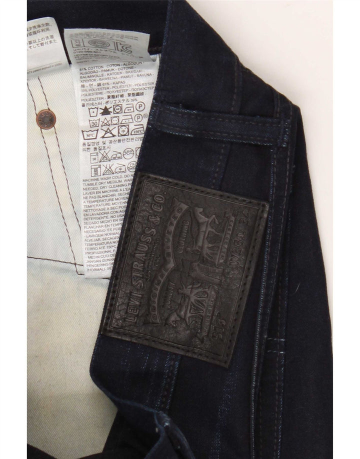 Levi's Masculino 513 Straight Jeans W36 L34 Azul Marinho Algodão