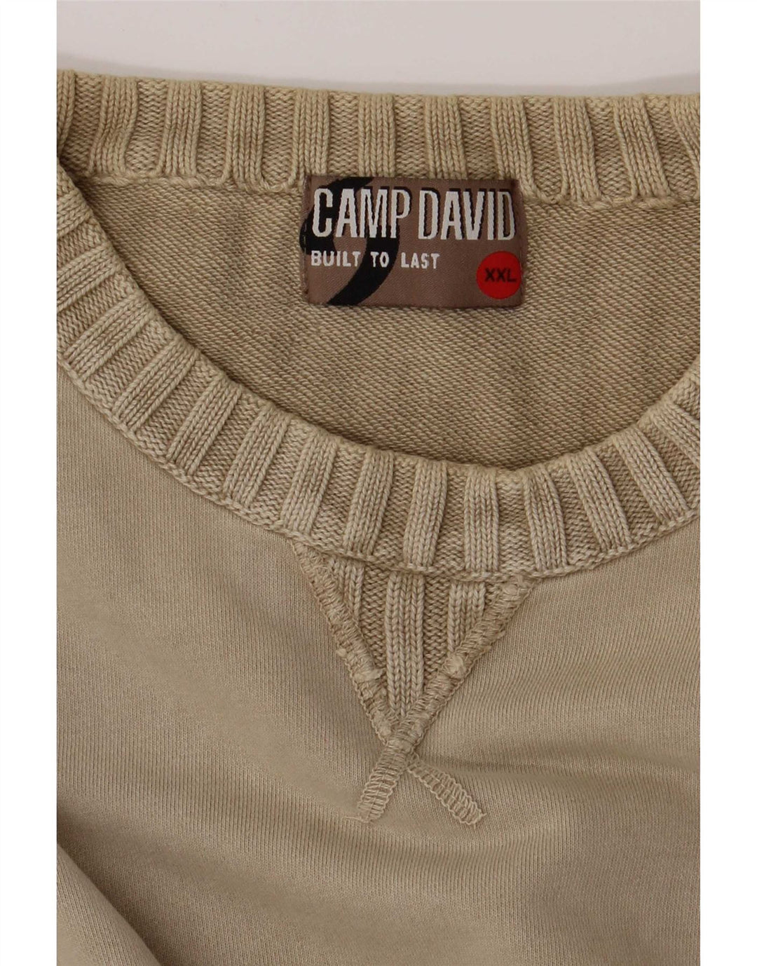 Suéter masculino Camp David com gola redonda 2XL algodão bege