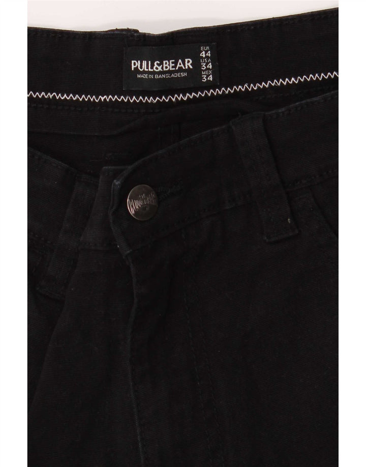 Shorts jeans masculino Pull & Bear EU 44 grande W34 algodão preto