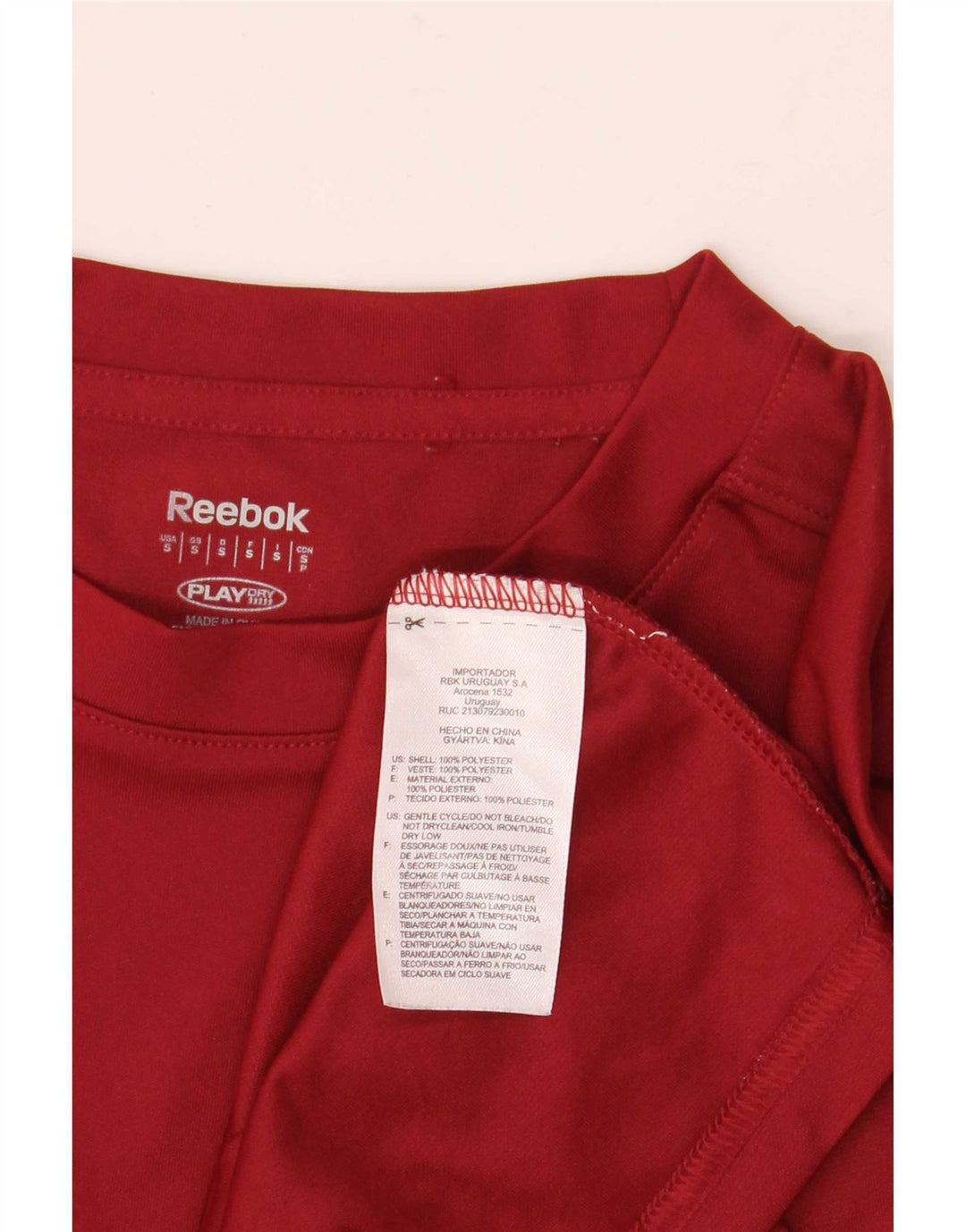 Reebok Mens Graphic T-Shirt Top Pequeno Poliéster Borgonha