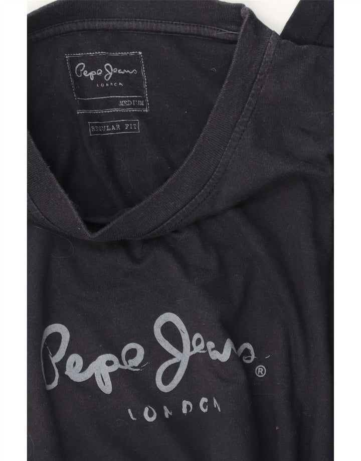 PEPE Jeans masculino regular fit gráfico top manga comprida médio azul marinho