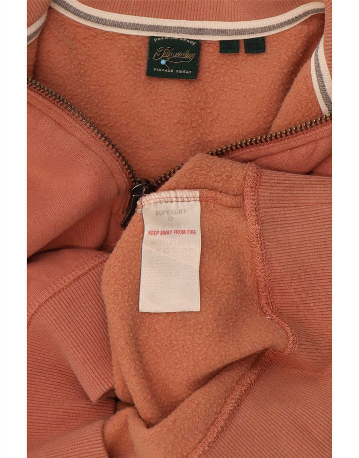 Superdry moletom feminino oversized com zíper e gola alta Reino Unido 8 pequeno marrom