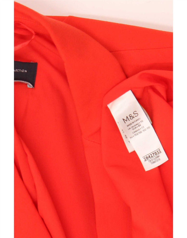 Jaqueta blazer feminina Marks & Spencer com 1 botão Reino Unido 16 grande laranja poliéster