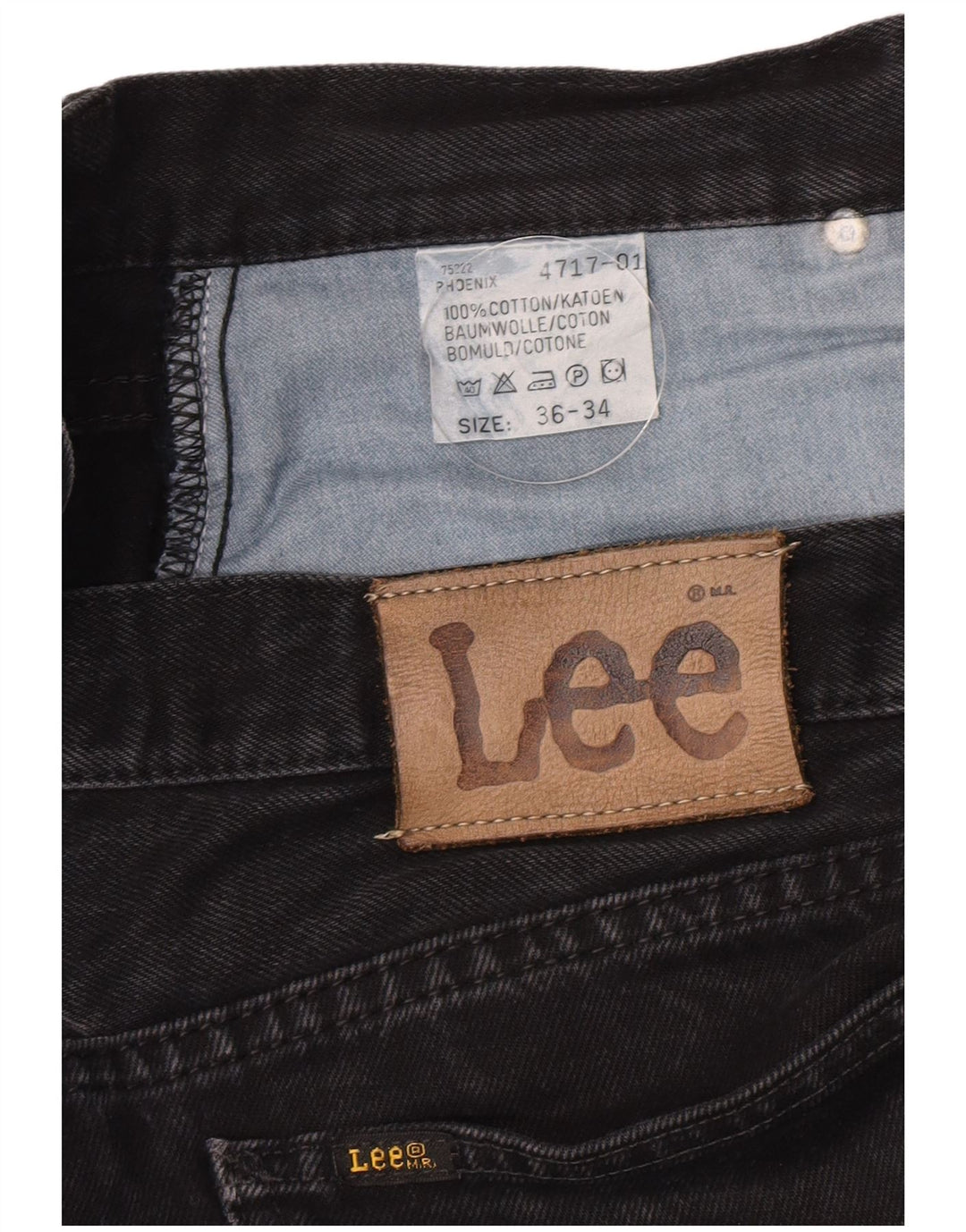Lee Mens Phoenix Tapered Jeans W36 L34 Algodão Preto