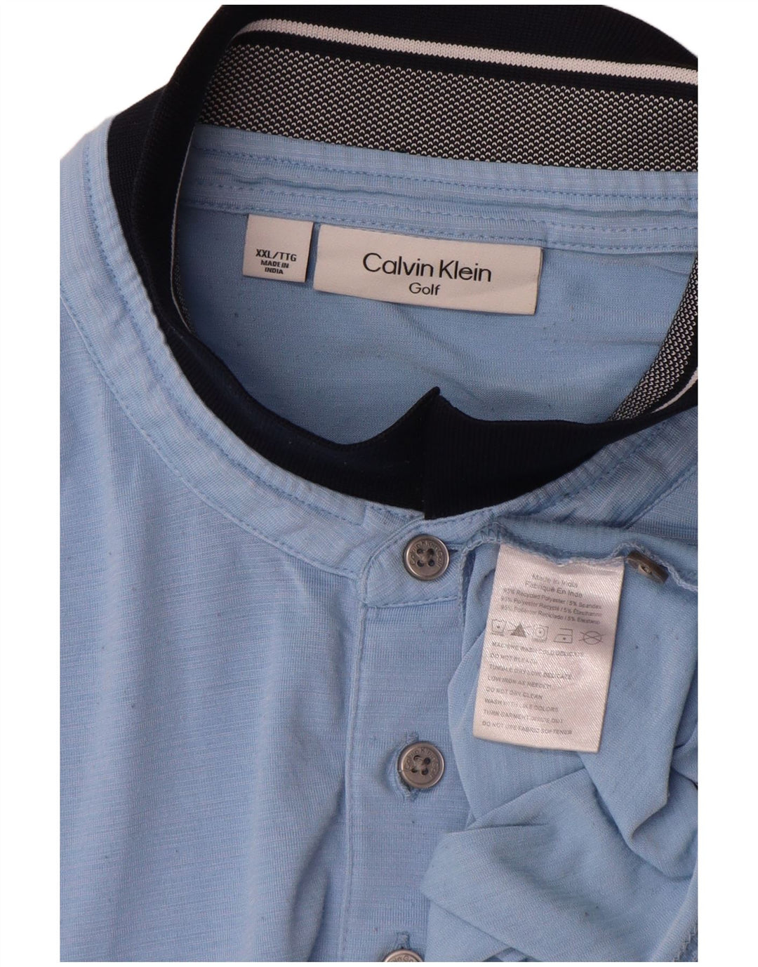 Camisa polo masculina Calvin Klein 2XL poliéster azul