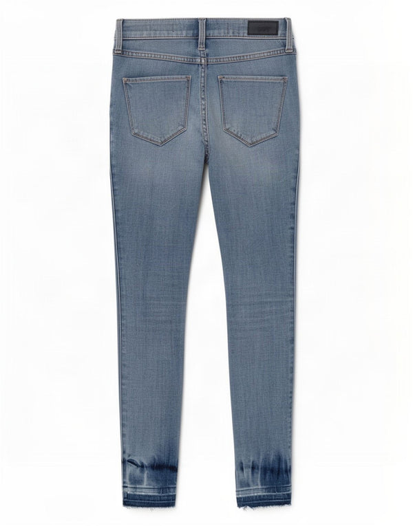 Jeans skinny de cintura alta Hollister feminino US 0 XS W24 L26 azul