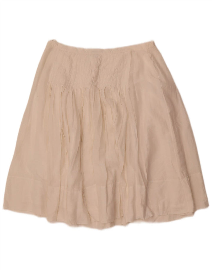 Saia feminina Ralph Lauren em linha A EUA 10 grande W30 algodão branco