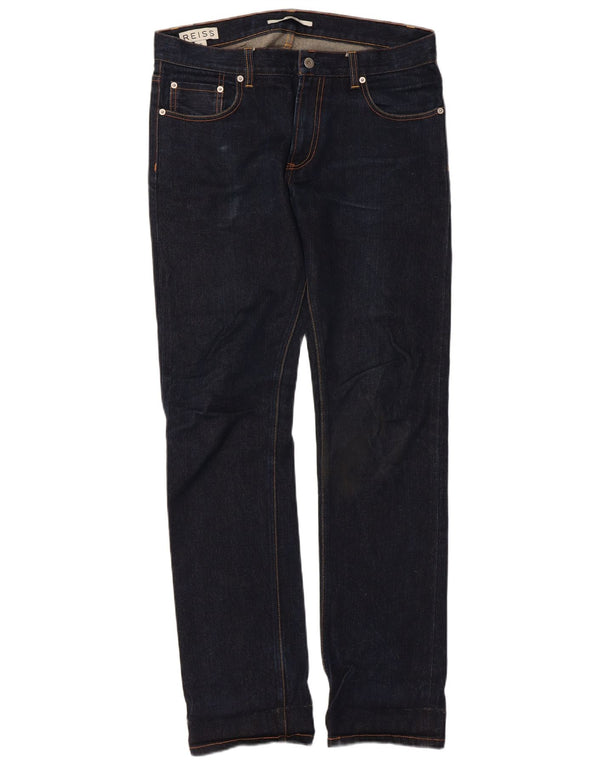 Reiss Jeans Slim Feminino W32 L30 Azul Marinho Algodão