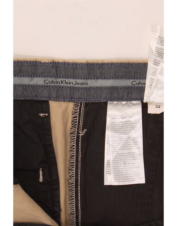 Calvin Klein Mens Chino Shorts W32 Algodão Bege Médio