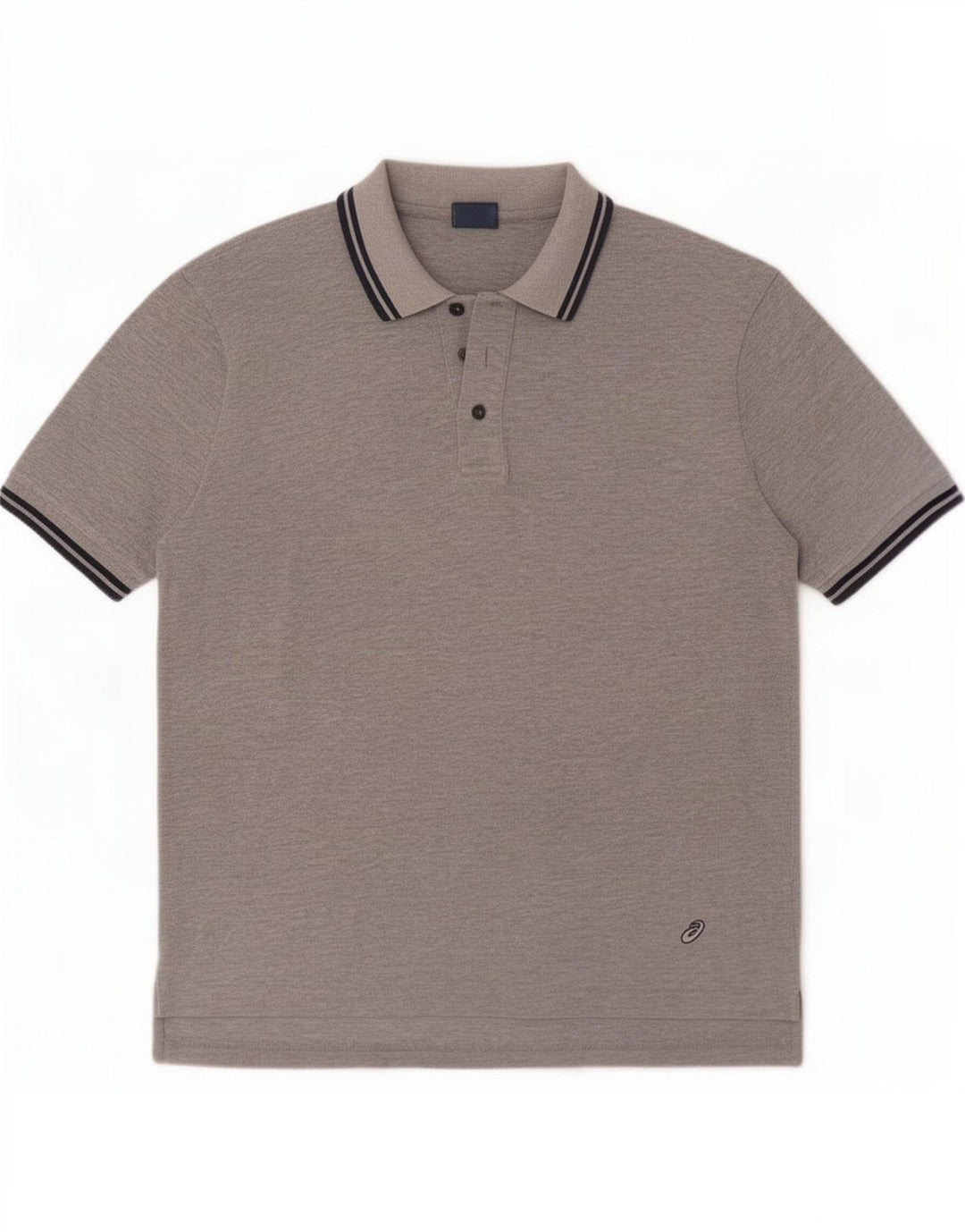 Camisa polo masculina Asics algodão listrado cinza médio