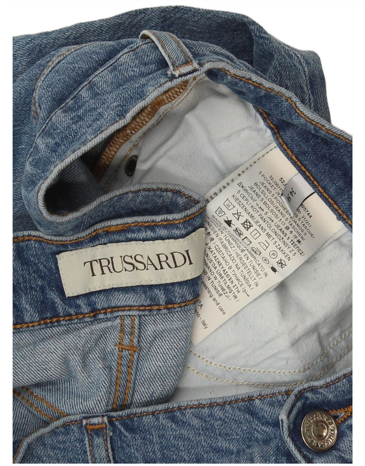 Trussardi Calça jeans masculina desgastada W34 L31 azul