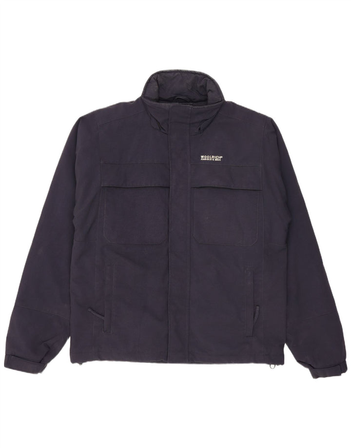 Jaqueta corta-vento masculina Woolrich UK 36 pequena azul marinho