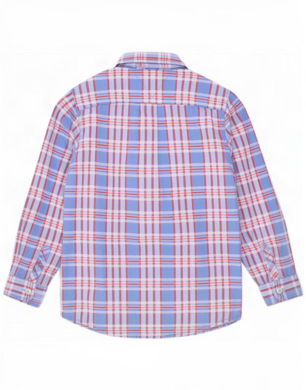 Camisa masculina Tommy Hilfiger 6-7 anos algodão xadrez azul