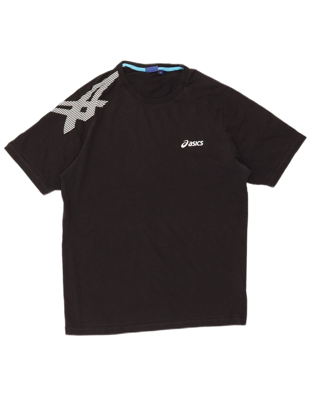 Camiseta gráfica masculina ASICS Top médio algodão preto
