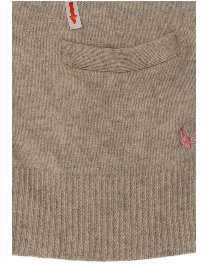 Suéter cardigã feminino Jack Wills Reino Unido 10 lã cinza pequena