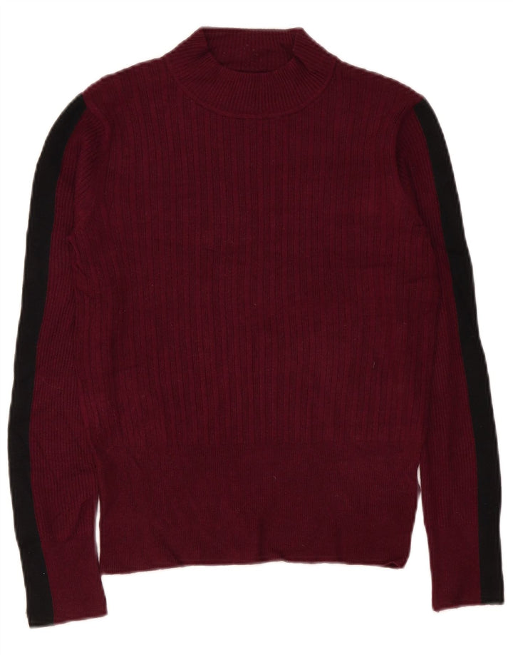 Suéter feminino Marks & Spencer com gola tartaruga Reino Unido 10 pequeno roxo