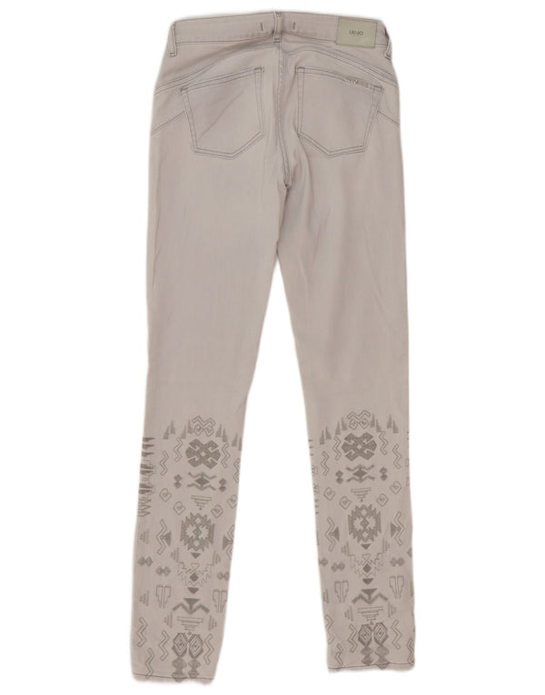 Liu Jo Womens Slim Jeans W28 L31 Grey Geometric