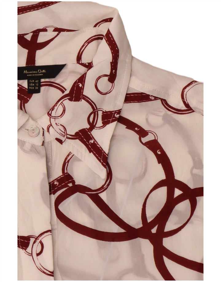 Camisa de equitação feminina Massimo Dutti EU 42 grande viscose branca