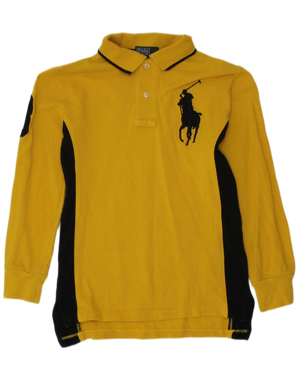 Polo Ralph Lauren para meninas camisa polo gráfica de rugby 7-8 anos pequena amarela