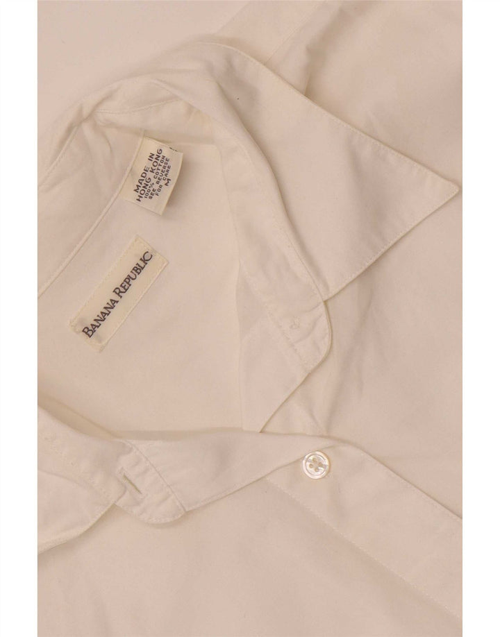 Camisa oversized feminina Banana Republic Reino Unido 14 algodão branco médio