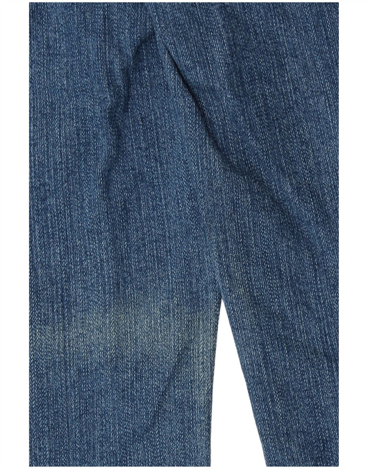 Calça jeans feminina Petite Capri US 8 médio W30 L21 algodão azul