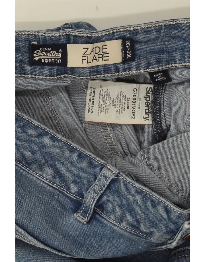 Calça jeans feminina Superdry Zadie Flared W26 L30 Azul Lyocell