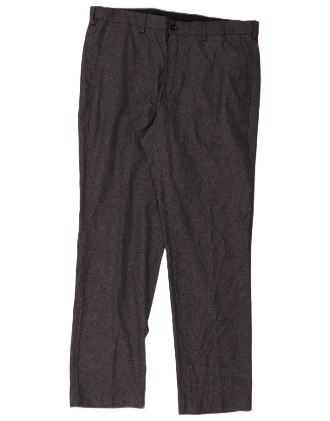 Calça chino reta masculina Marks & Spencer W36 L30 poliéster cinza