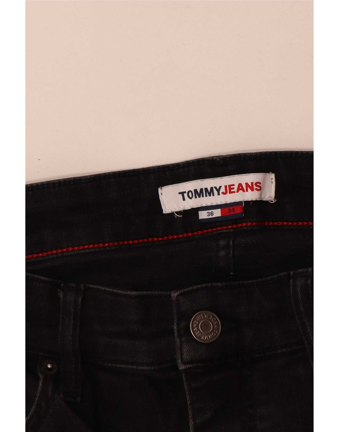 Tommy Hilfiger Masculino Slim Jeans W36 L34 Algodão Preto