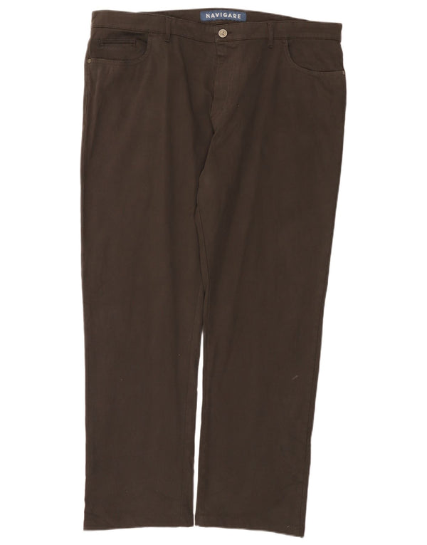 Calça casual reta masculina Navigare W40 L29 algodão marrom