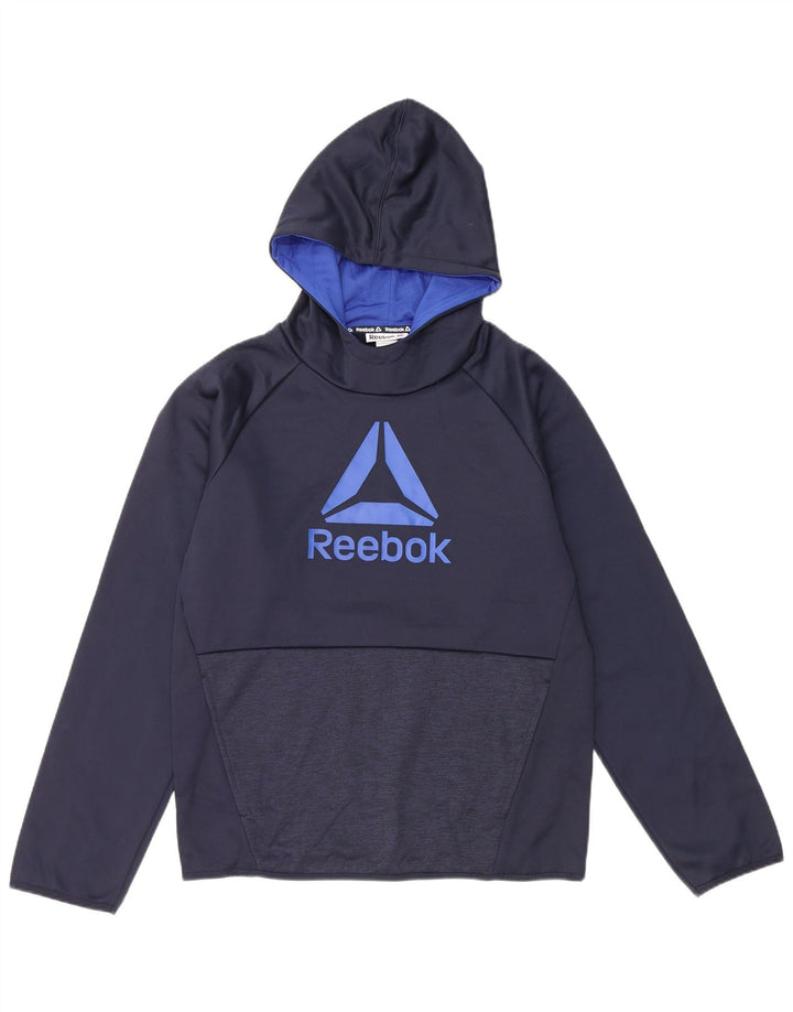 REEBOK Boys Graphic Jumper com capuz 15-16 anos 2XL azul marinho poliéster