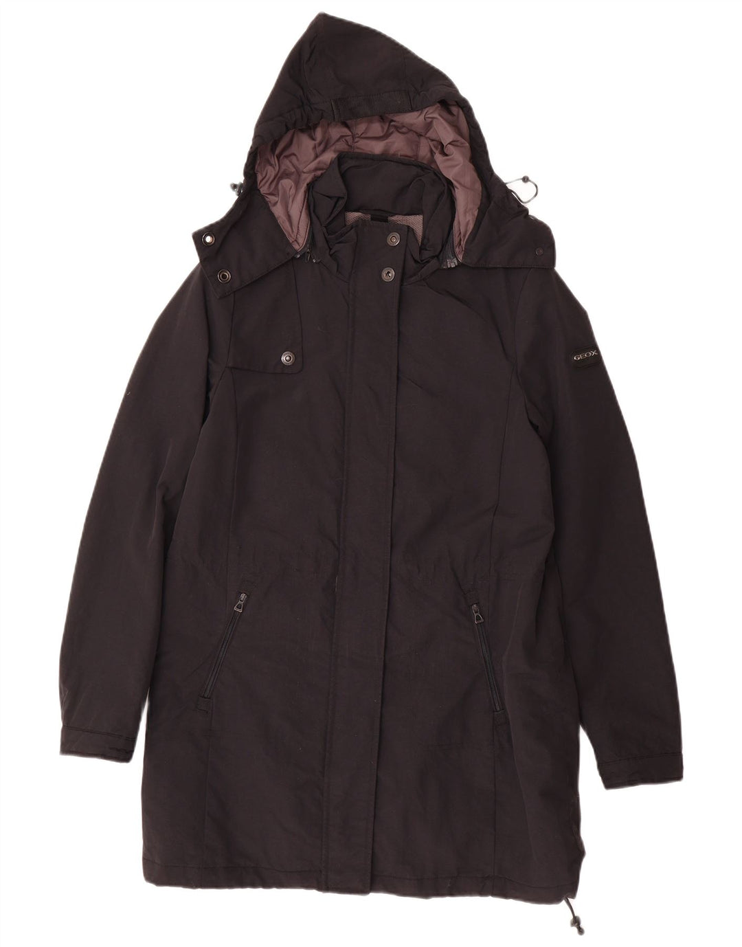 Casaco corta-vento feminino com capuz GEOX RESPIRA UK 6 XS preto poliamida