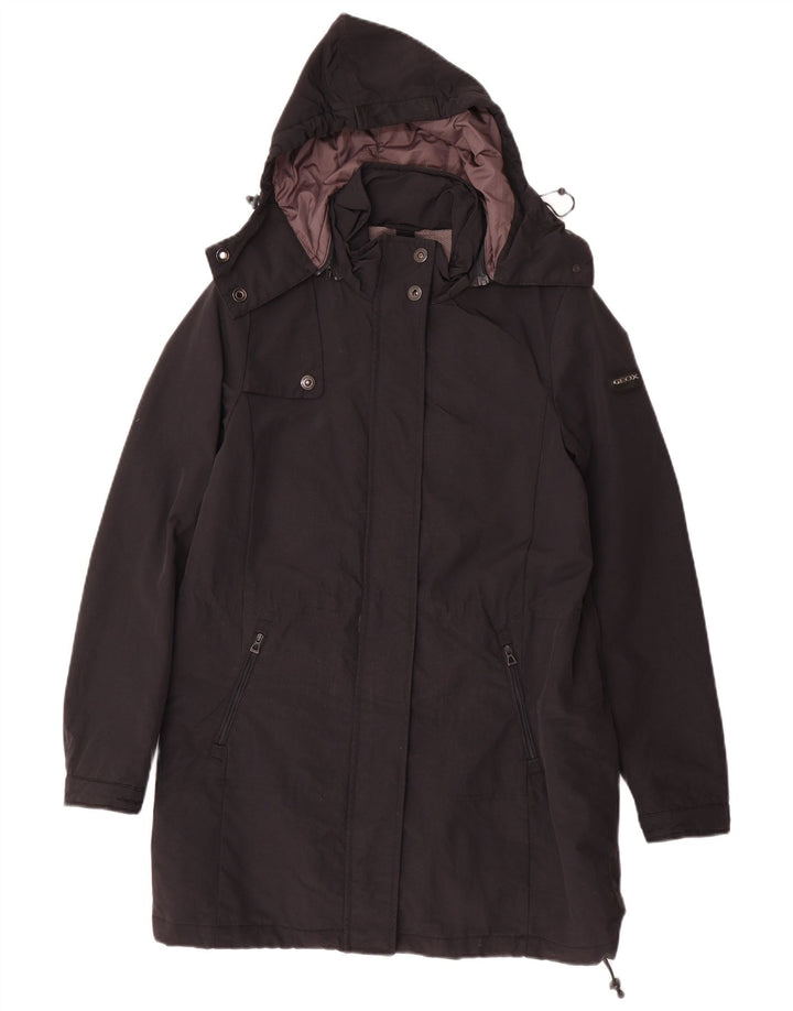 Casaco corta-vento feminino com capuz GEOX RESPIRA UK 6 XS preto poliamida