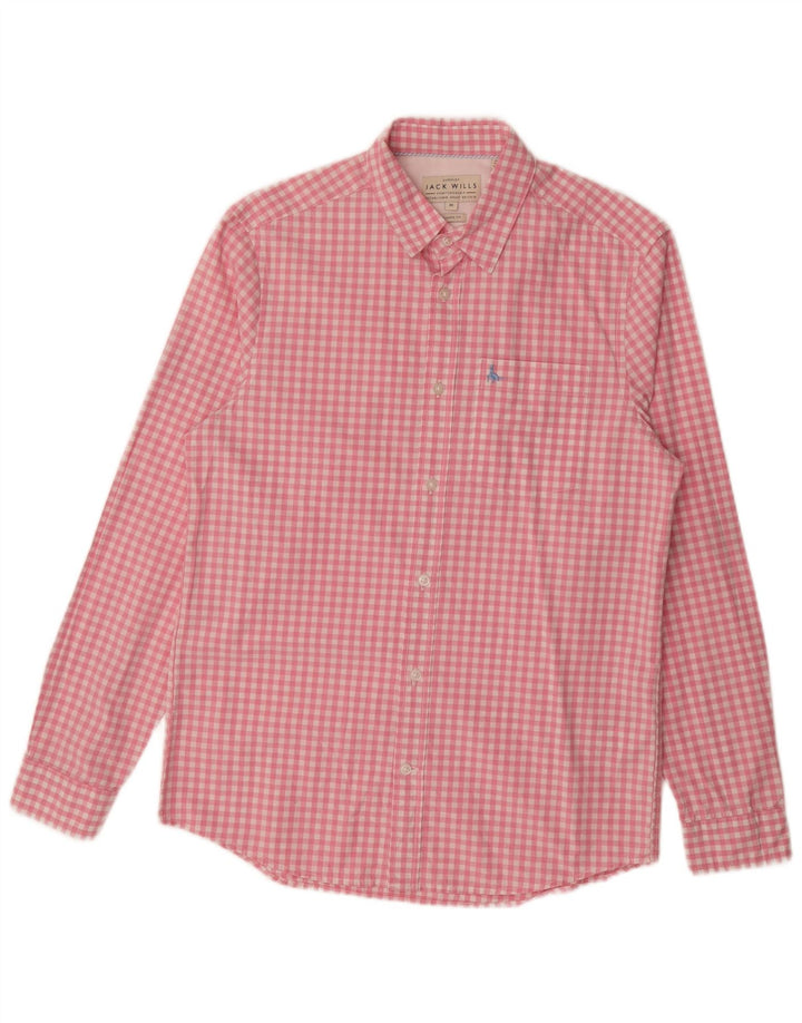 JACK WILLS Camisa masculina de ajuste clássico XS rosa algodão guingão