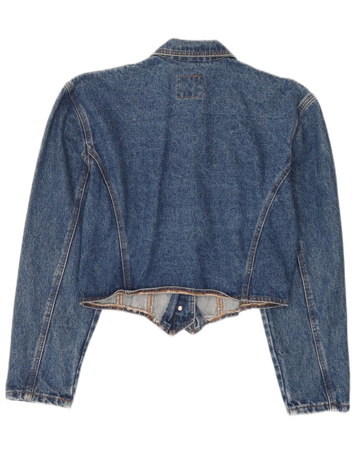 Jaqueta jeans feminina Doringo UK 10 algodão azul pequeno