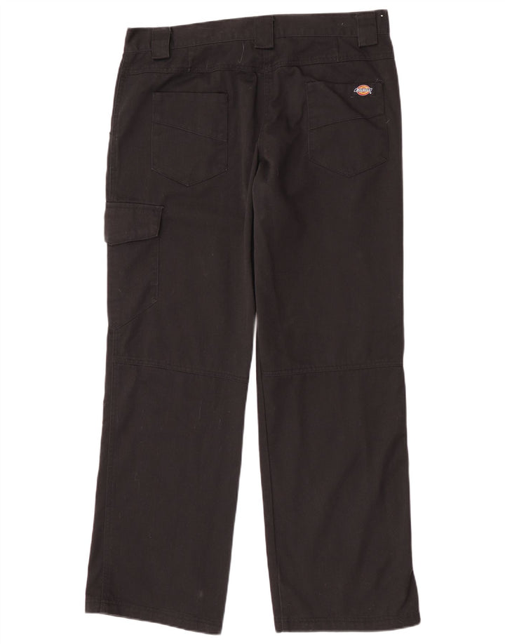 Calças cargo retas femininas Dickies UK 14 grandes W32 L30 poliéster preto
