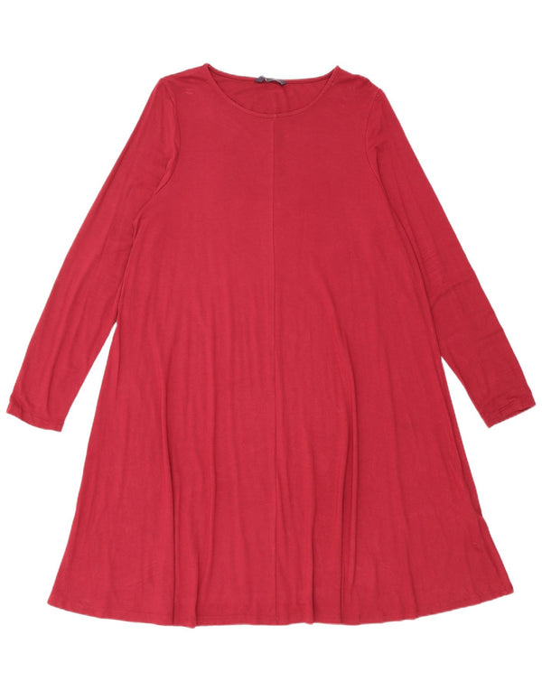 Vestido camiseta feminino de manga comprida Marks & Spencer Reino Unido 16 grande Borgonha